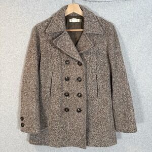 J crew peacoat womens small vintage tweed button front wool jacket